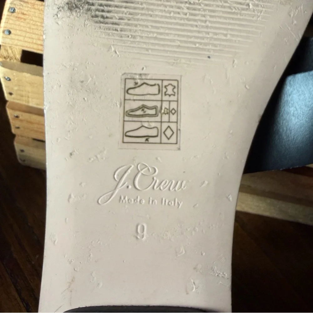 J. Crew Cyprus Sandals Interlocking Straps Black Leather Made in Italy Size 9 - Picture 12 of 13